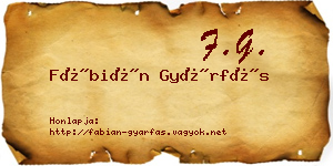 Fábián Gyárfás névjegykártya